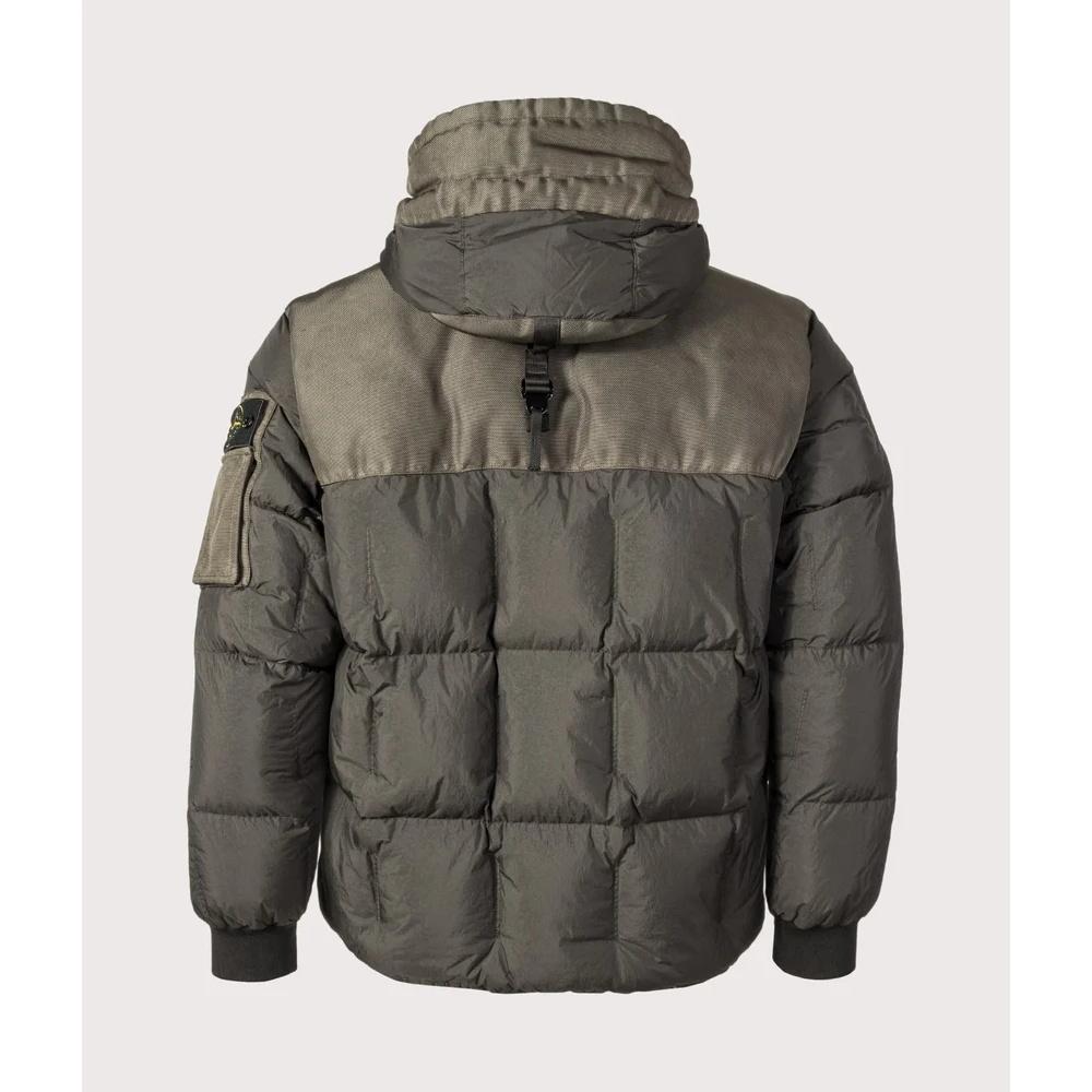 STONE ISLAND Logo Patch Down Jacket for Men Navy