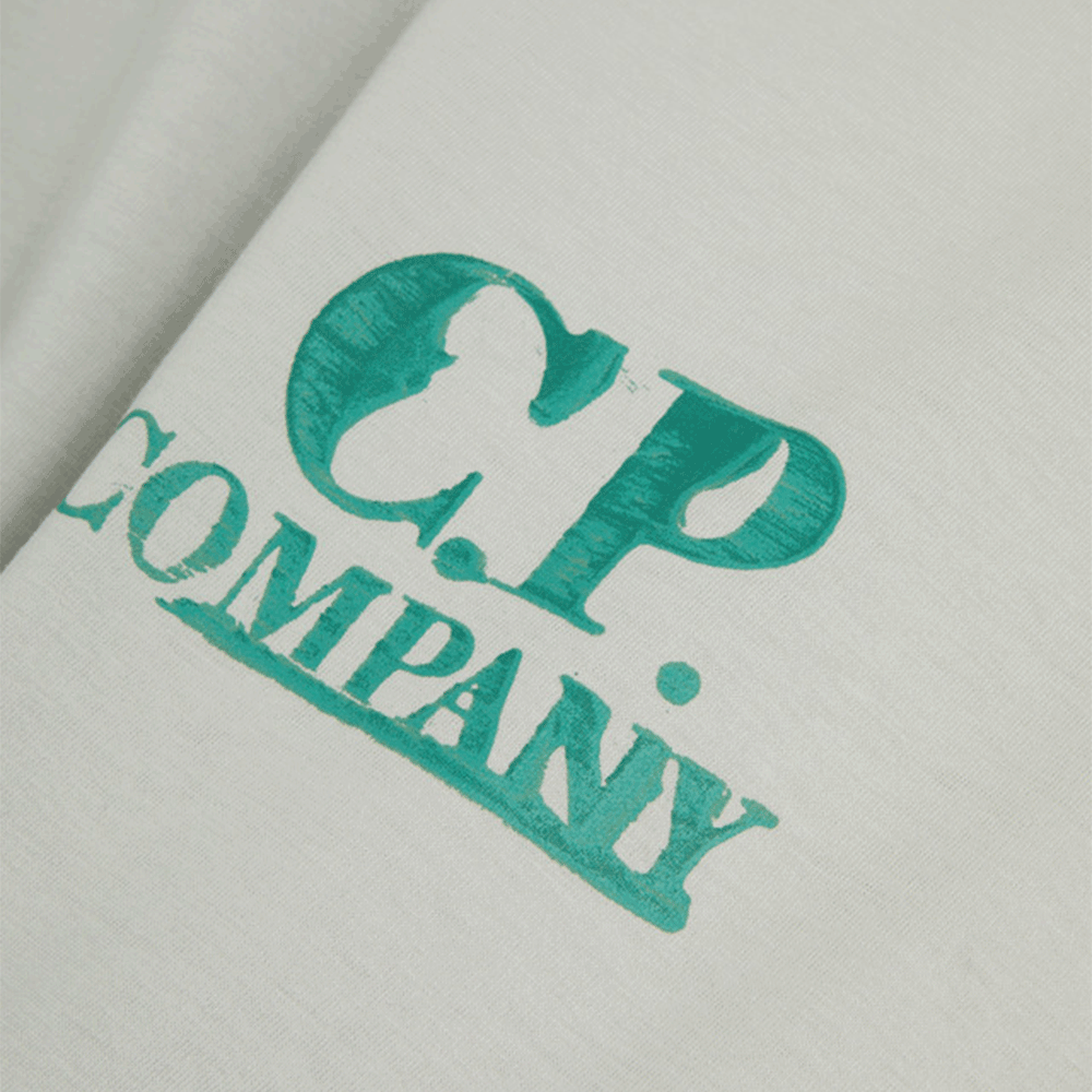 CP Company Blue-Gray Graphic Short Sleeve T-Shirt 18CMTS143A