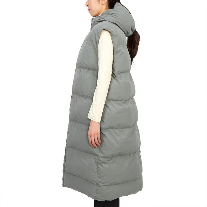 STUDIO NICHOLSON GRIS Hooded Long Down Puffer Vest Coat for Women