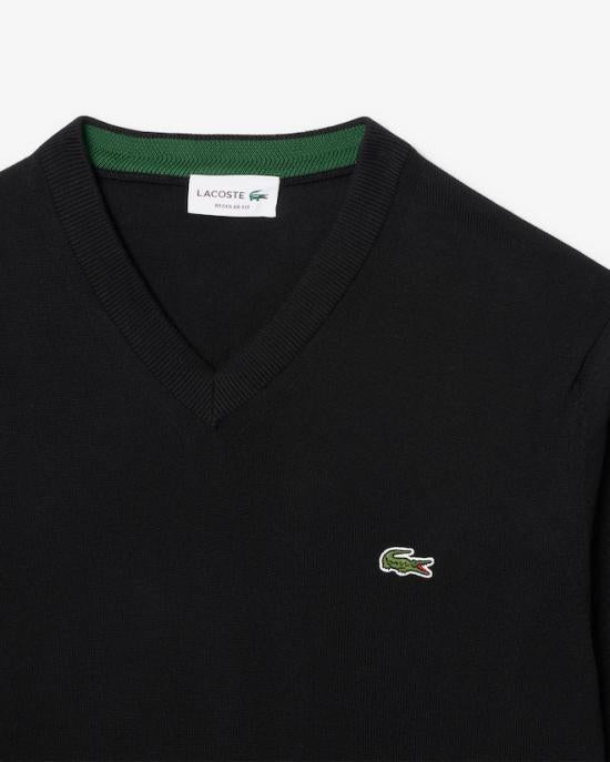Lacoste Black Crew Neck Knit Sweater for Men AH1951 031