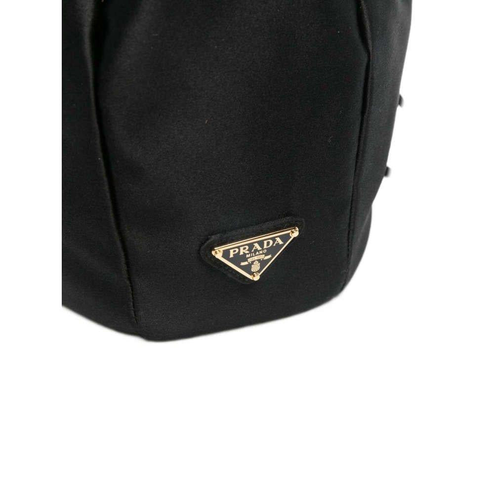 PRADA Satin Mini Black Women’s Bucket Shoulder Bag