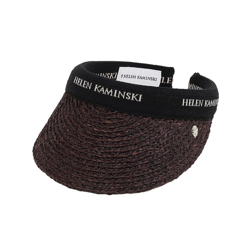HELEN KAMINSKI Bianca 8 Visor Hat Chocolate with Black Logo