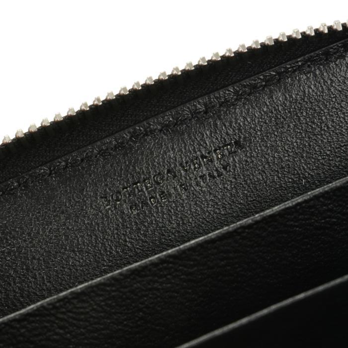 Bottega Veneta Intrecciato Zip Card Holder Gray Leather