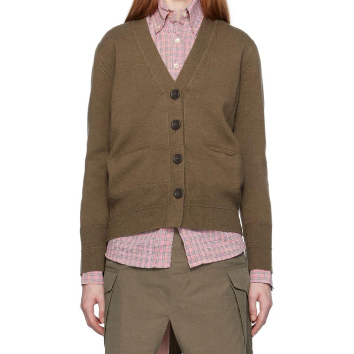 OUR LEGACY Compressed Merino Wool Cardigan Women Brown