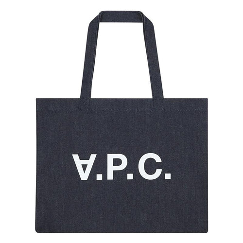 A.P.C. Indigo Logo Canvas Tote Bag M61446 IAI