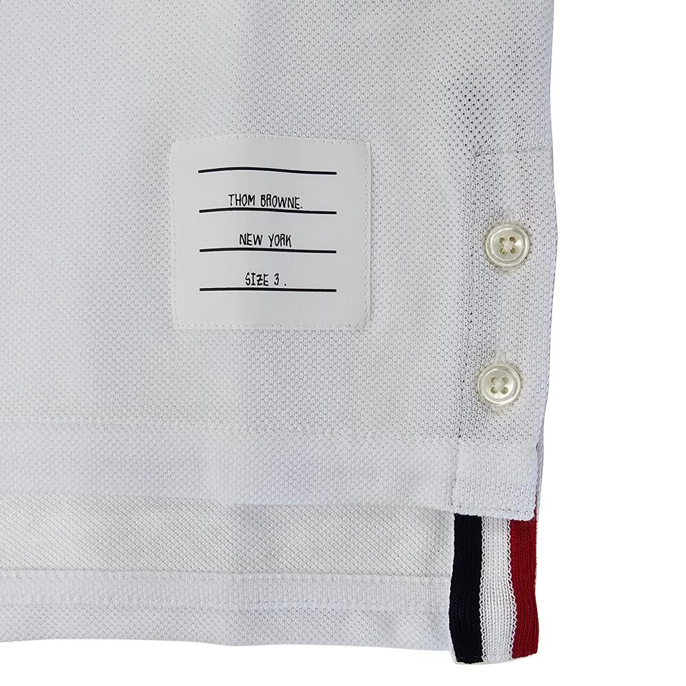 THOM BROWNE White RWB Stripe Back Short Sleeve T-Shirt