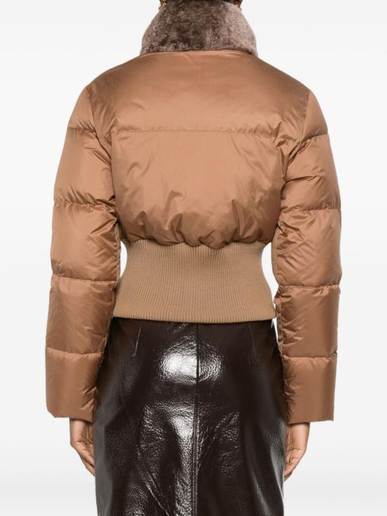 FENDI Black Short Down Puffer Jacket for Men FAN214AT8VF1T6O BROWN DOM