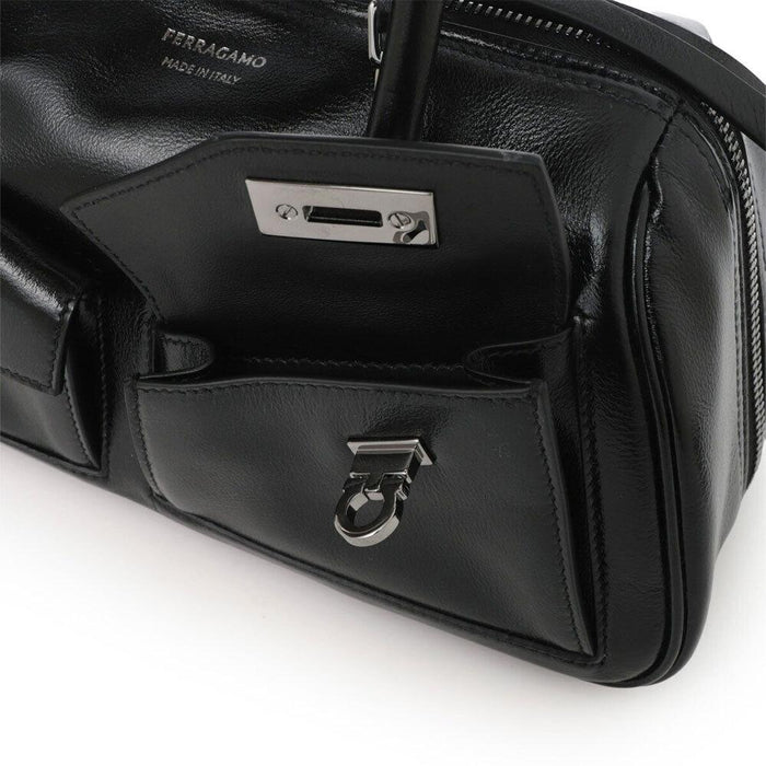 Ferragamo Top Handle Bowling Tote Bag 21A228 786980