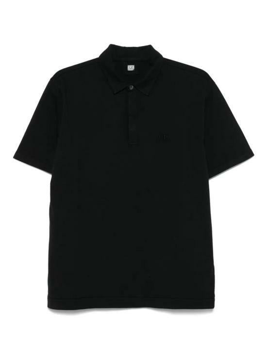 CP Company Jersey Short Sleeve Polo Shirt Black Men