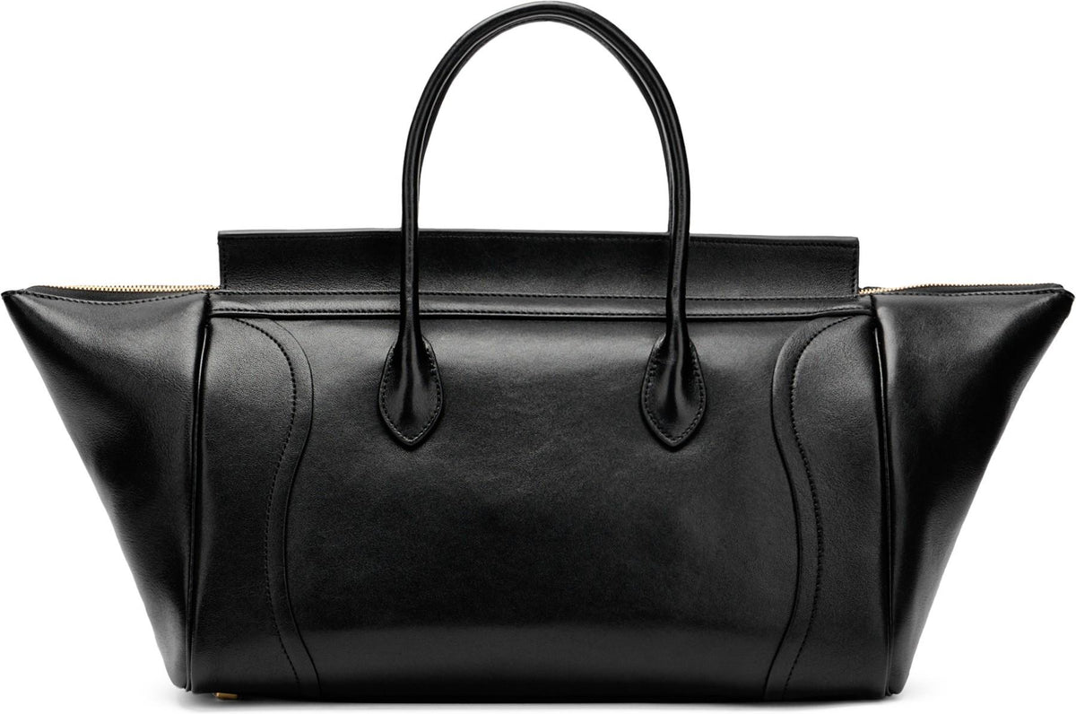 CELINE Black Leather Tote Bag