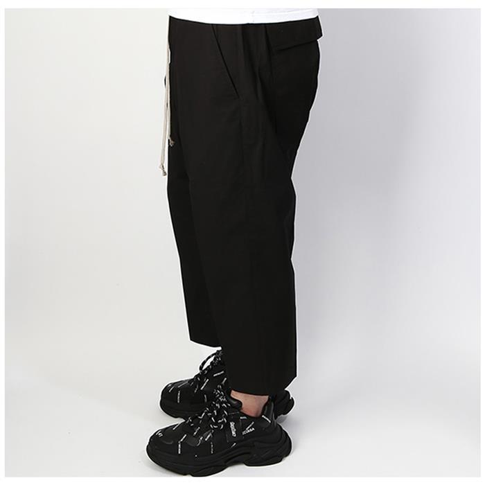 Rick Owens Black Drawstring Cropped Classic Pants