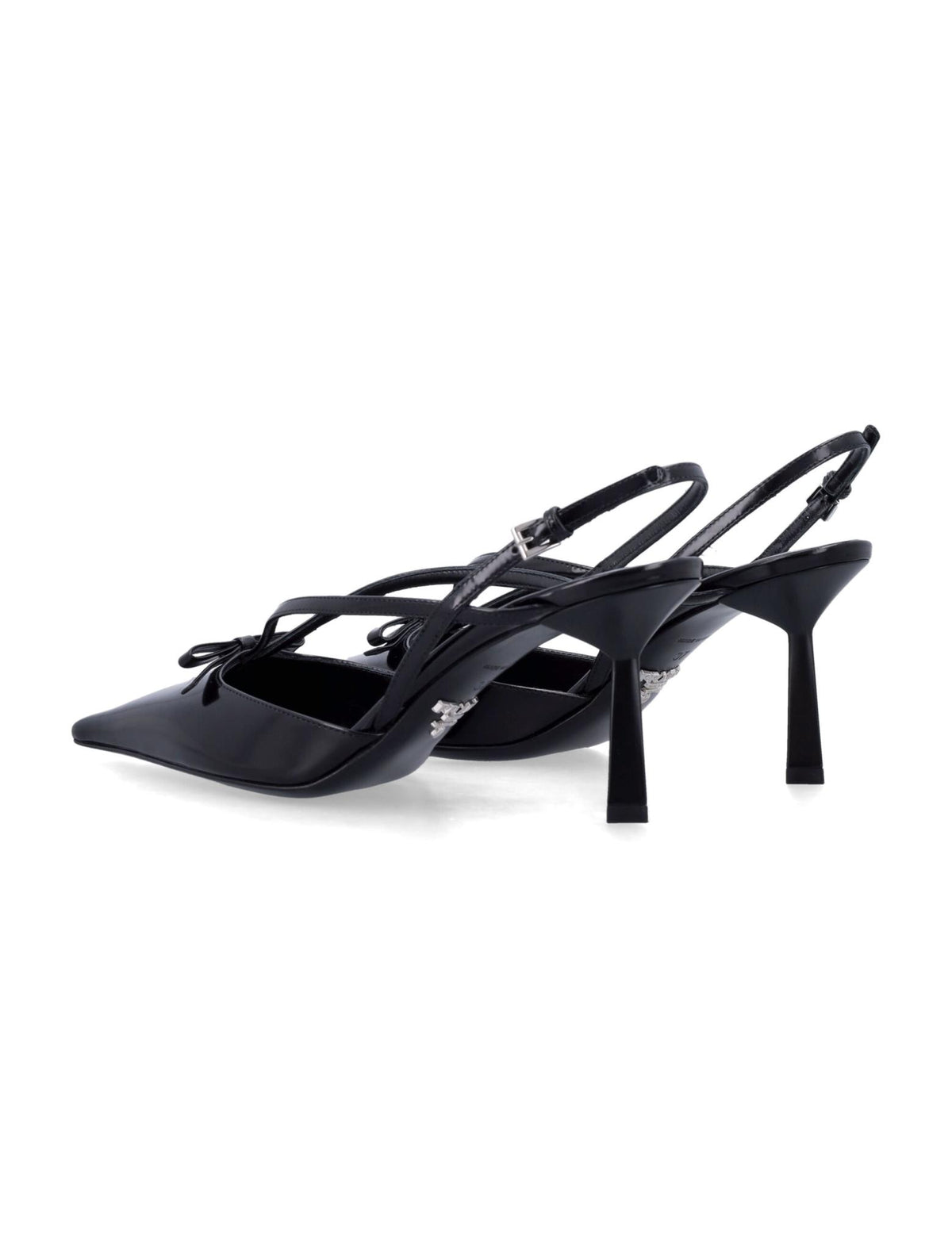 PRADA Black Patent Leather Slingback Pumps