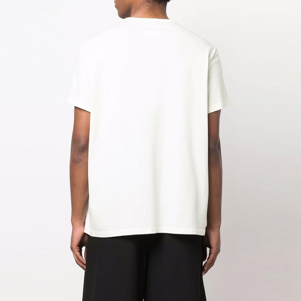 Maison Margiela Ivory Back Logo Embroidered T-Shirt Men’s