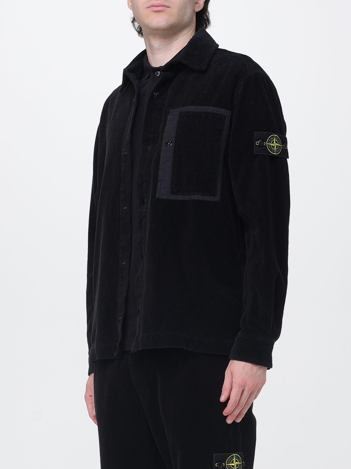 STONE ISLAND Black Cotton Long Sleeve Shirt