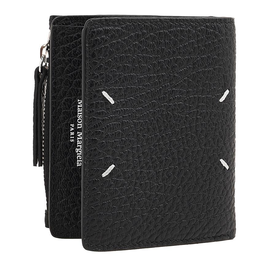 Maison Margiela Unisex Leather Flap Bifold Wallet Black