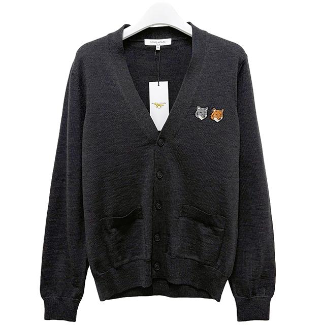 Maison Kitsune Double Fox Head Regular Cardigan for Men OM051CFKT1181 P190