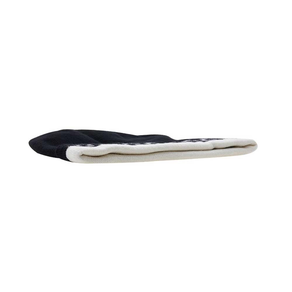 BURBERRY Logo Intarsia Cashmere Beanie Black White