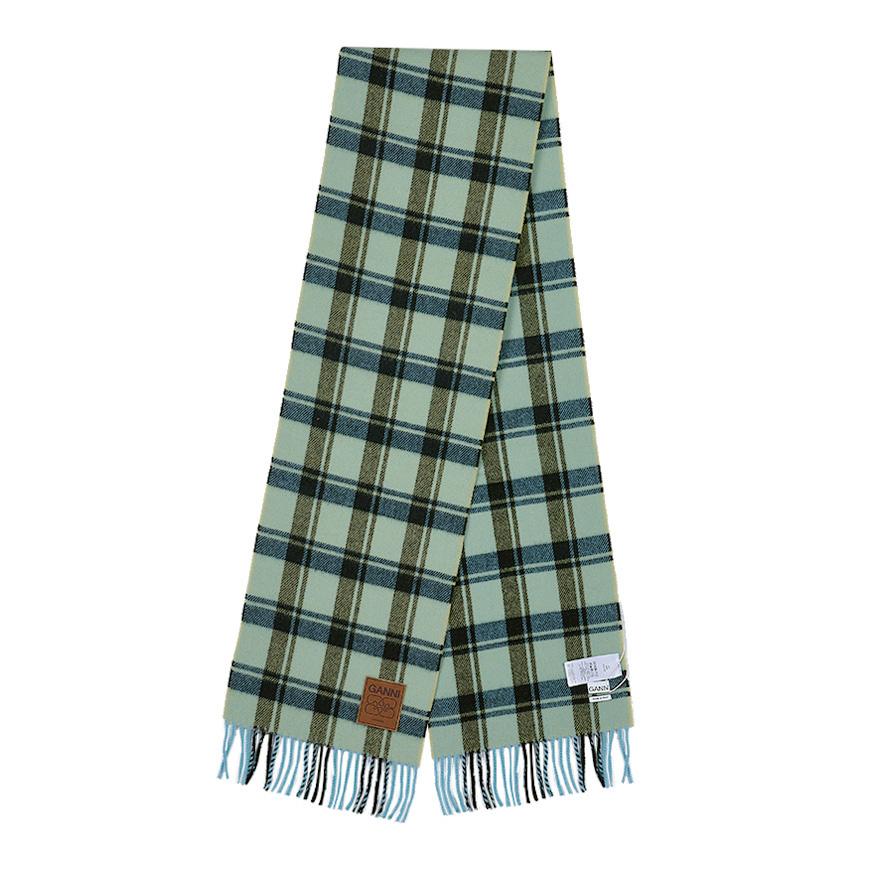 GANNI Women’s Check Wool Scarf A6935 301