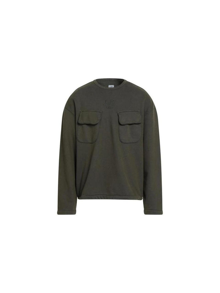 CP Company Brushed Emerized Diagonal Fleece Crew Neck Sweatshirt