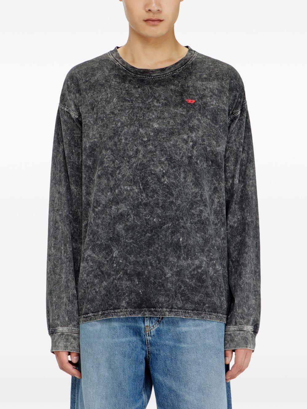 DIESEL Black Long Sleeve T-Shirt Men’s Cotton Crewneck