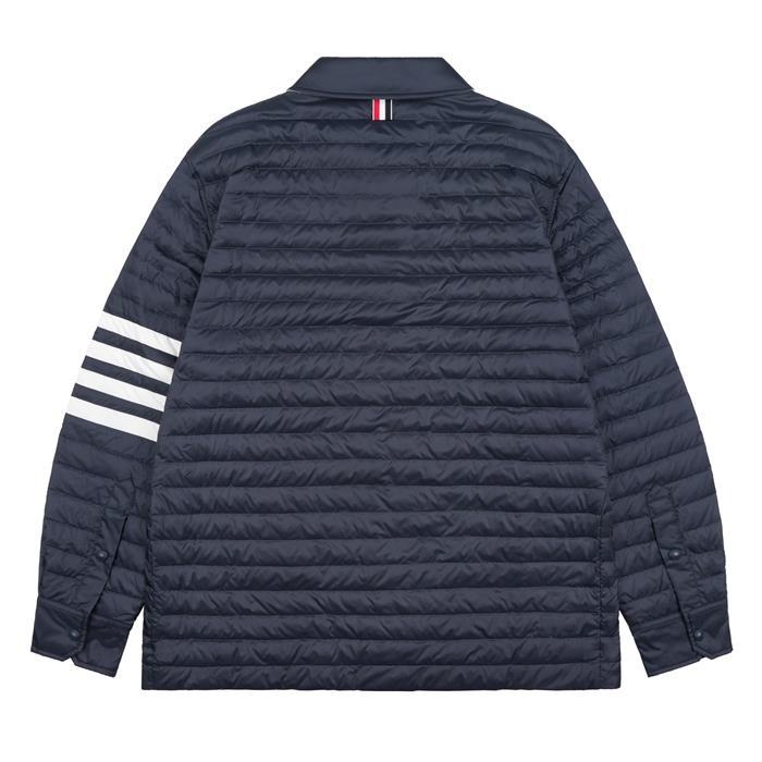 THOM BROWNE Diagonal Stripe Down Shirt Jacket Navy Men