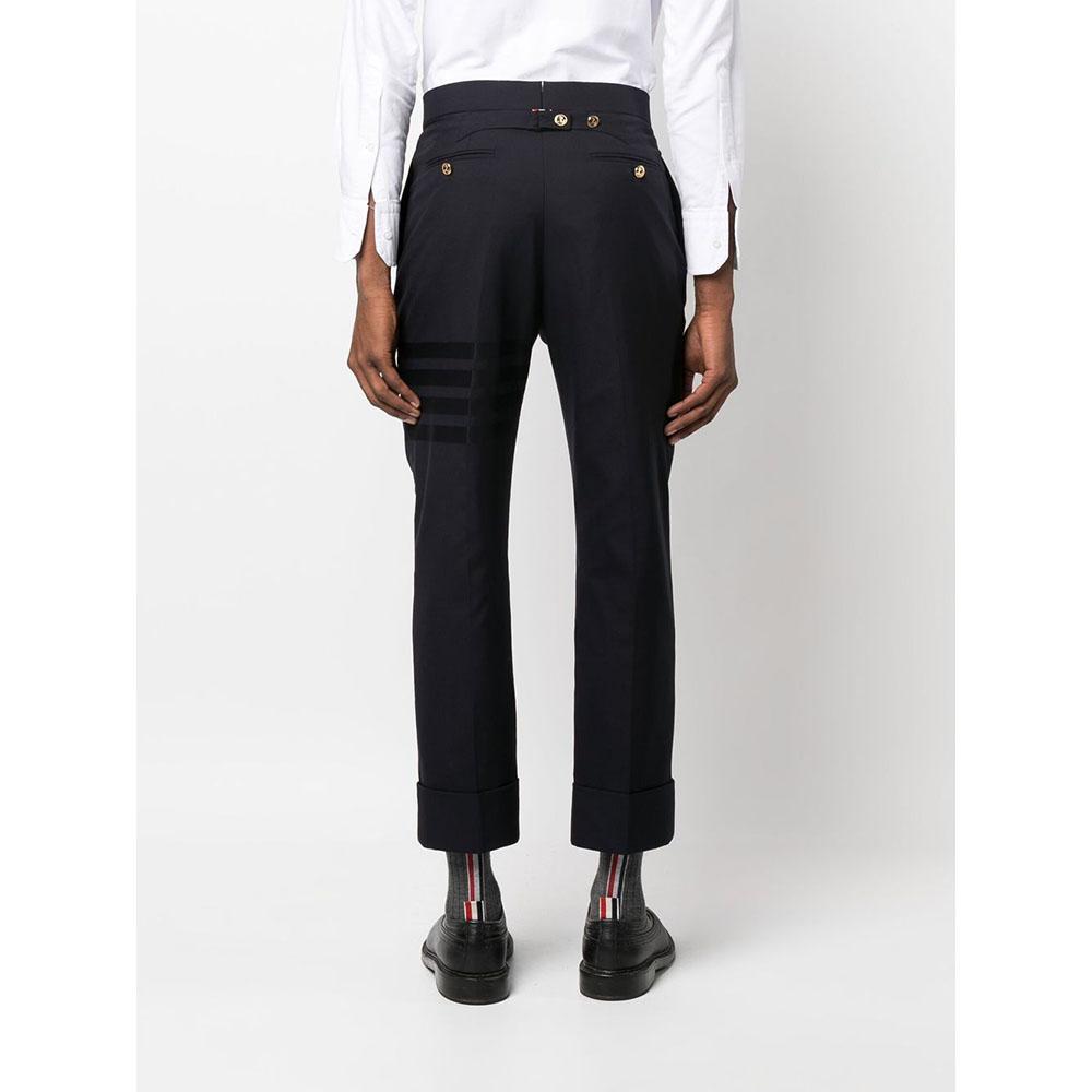 THOM BROWNE 4-Bar Classic Backstrap Pants Navy