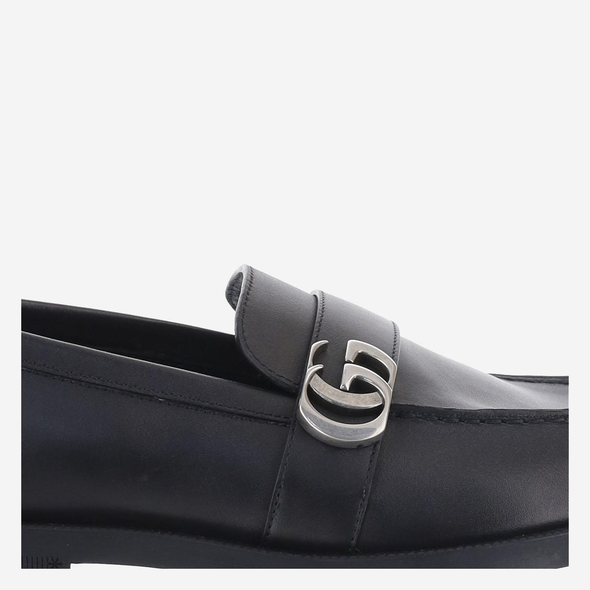 GUCCI Black Leather Loafer Men's Dress Shoes