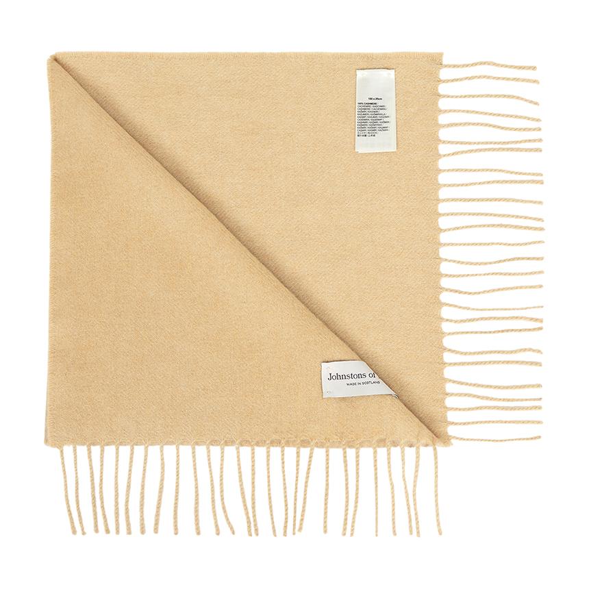 Johnstons of Elgin Cashmere Unisex Scarf HB4315 CAMEL