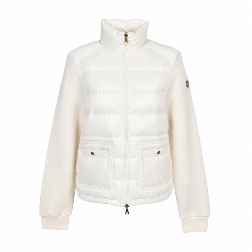 Moncler Women’s Zip-Up Sweatshirt White Cotton Cardigan