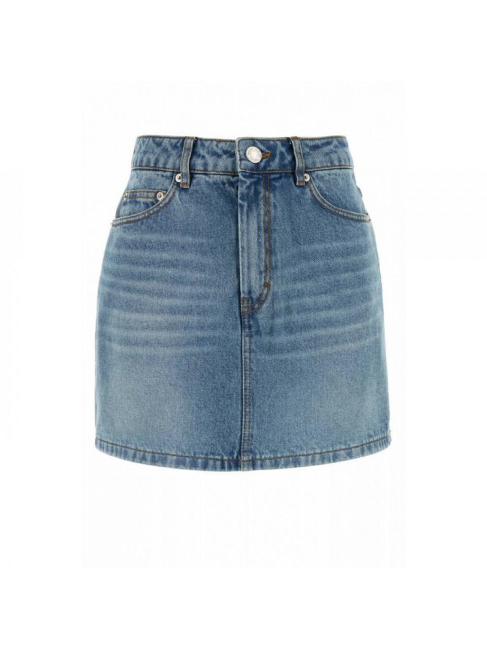 AMI Mini Skirt Women’s Navy Wool Blend Midi Skirt