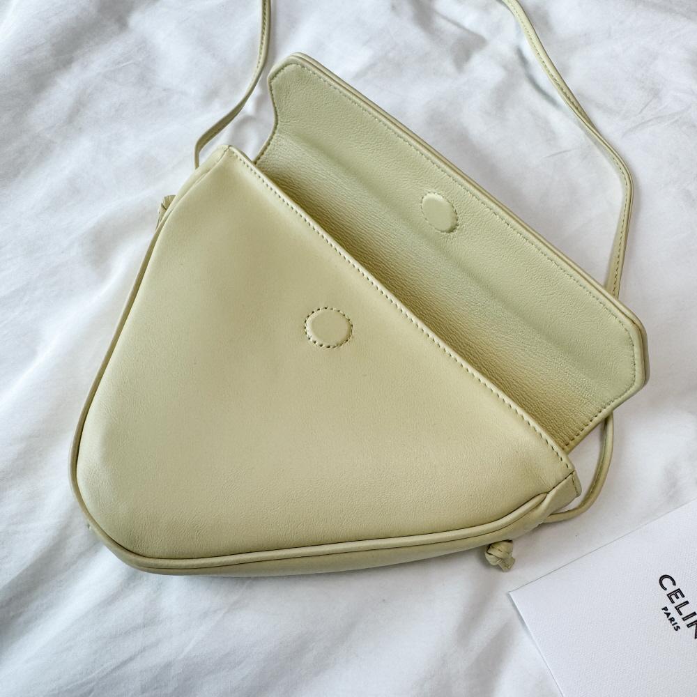CELINE Printed Triangle Crossbody Bag Pale Yellow 195903DCS