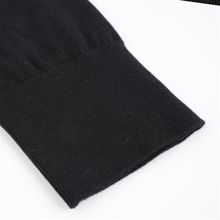 CELINE Triomphe Fine Cotton Polo Sweater Black Women’s Round Neck