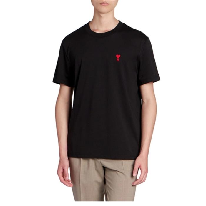 AMI Black Heart Logo Short Sleeve T-Shirt BFHJ108 723