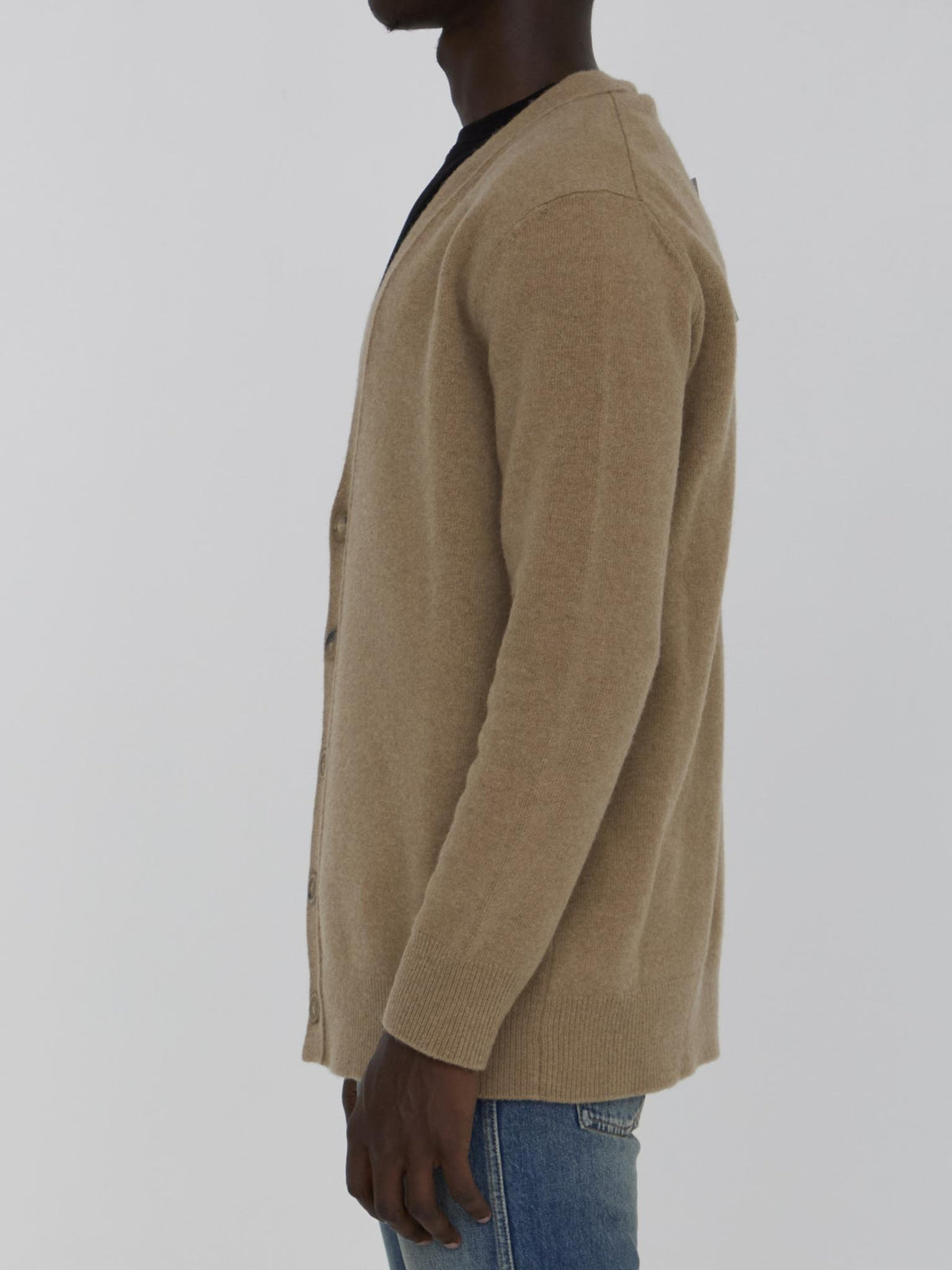 Maison Margiela Wool Blend Button Cardigan Men Beige