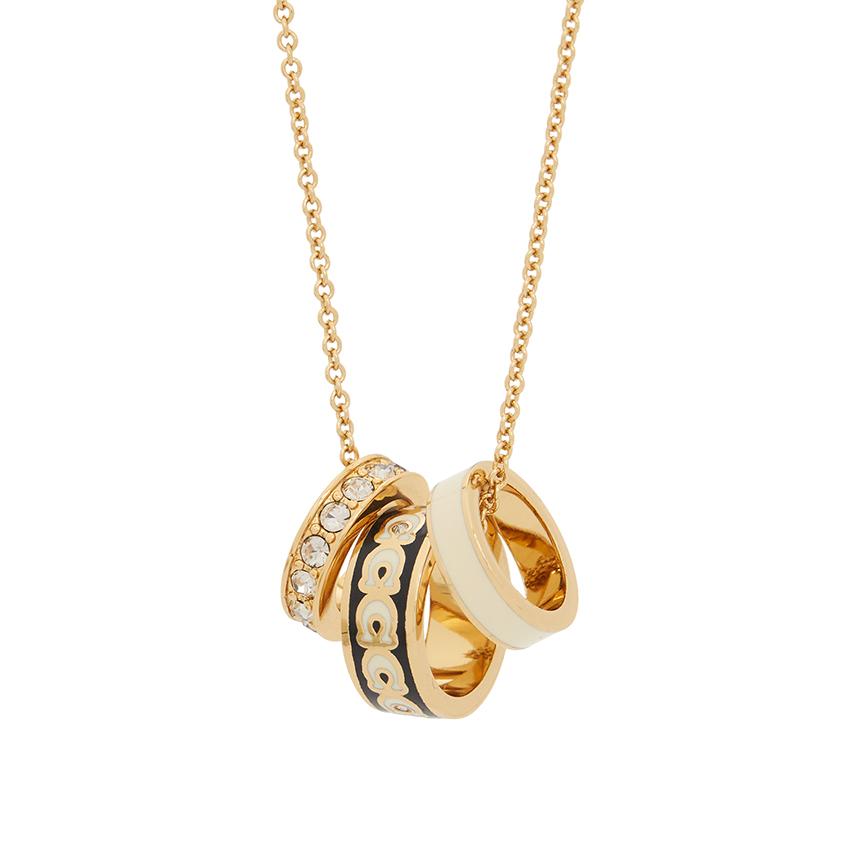 Coach Signature Rondel Women's Pendant Necklace 408103 GLD 004