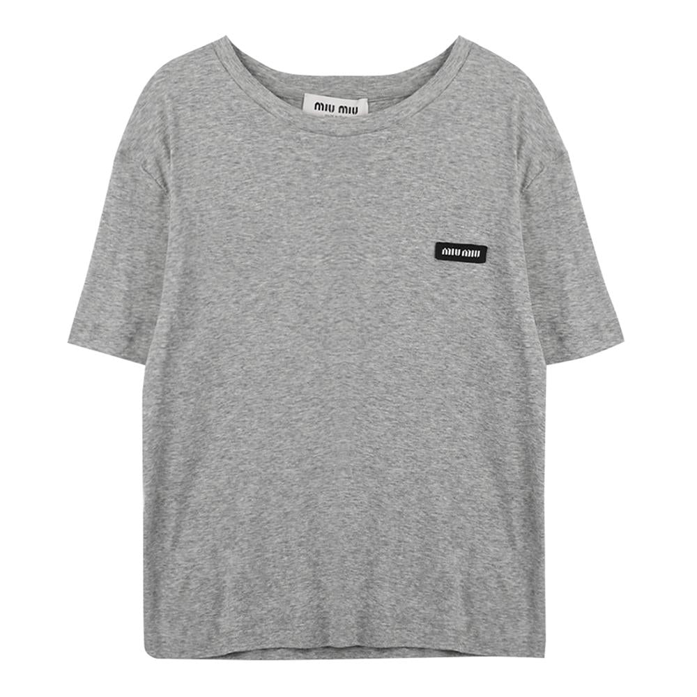 Miu Miu Ribbed Jersey T-Shirt Women’s White