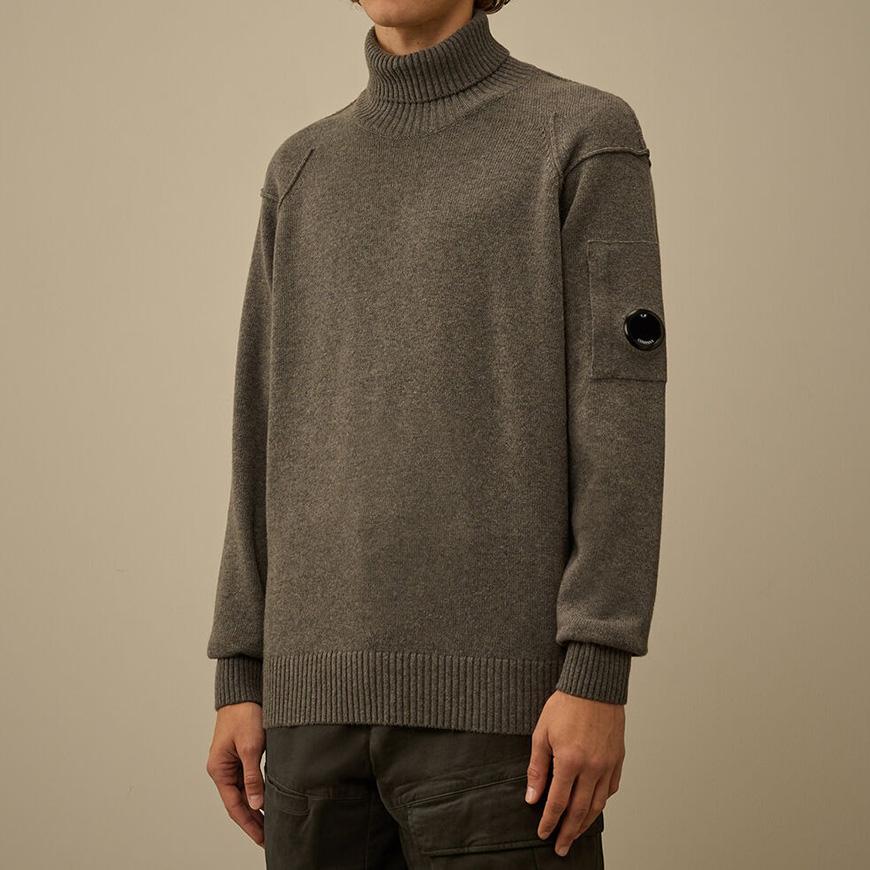 CP Company Men’s GRS Lambswool Turtleneck Sweater Gray