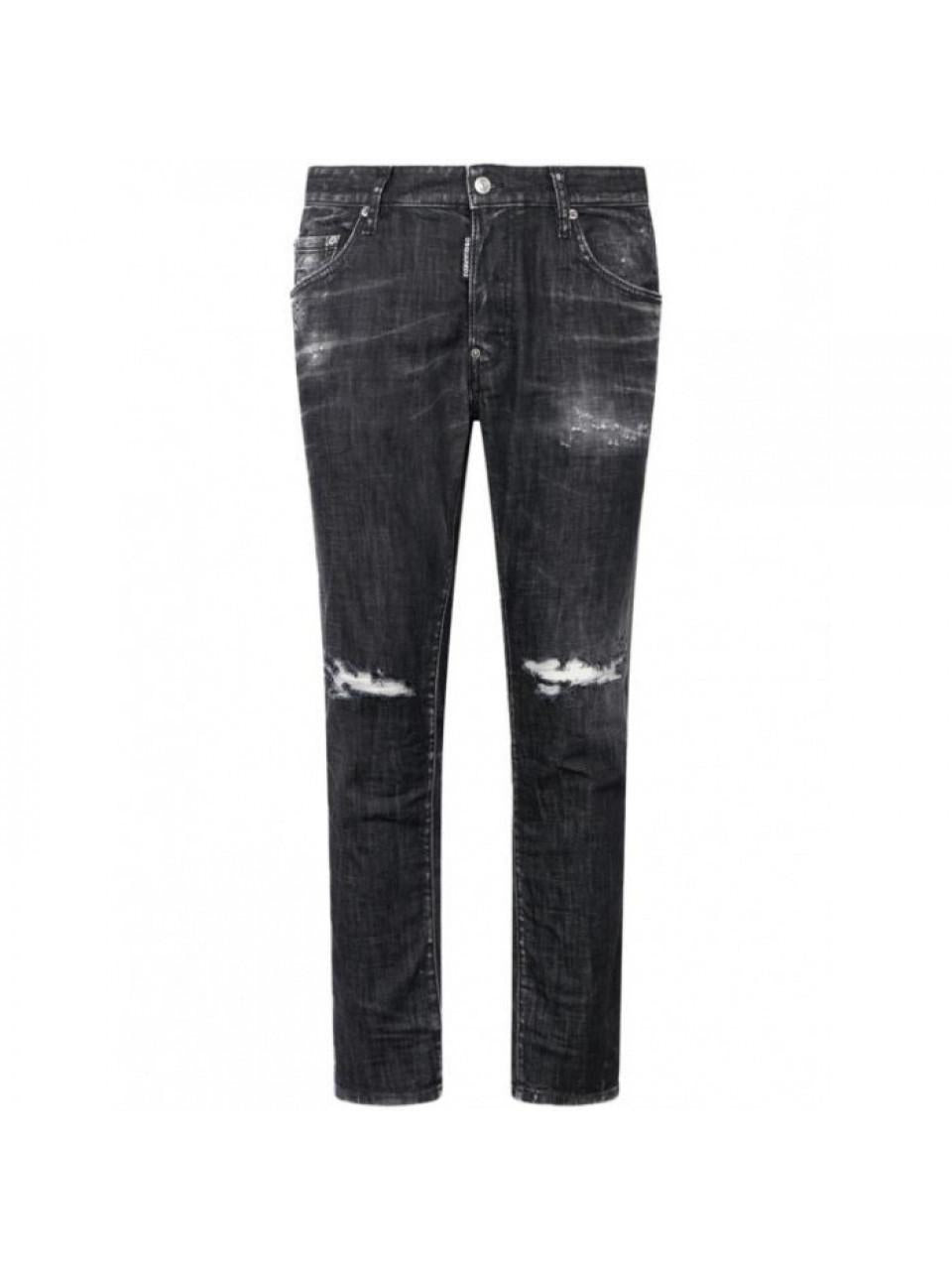 Dsquared2 Black Washed Skater Jeans Men’s Denim Pants S71LB1756 S30357 900