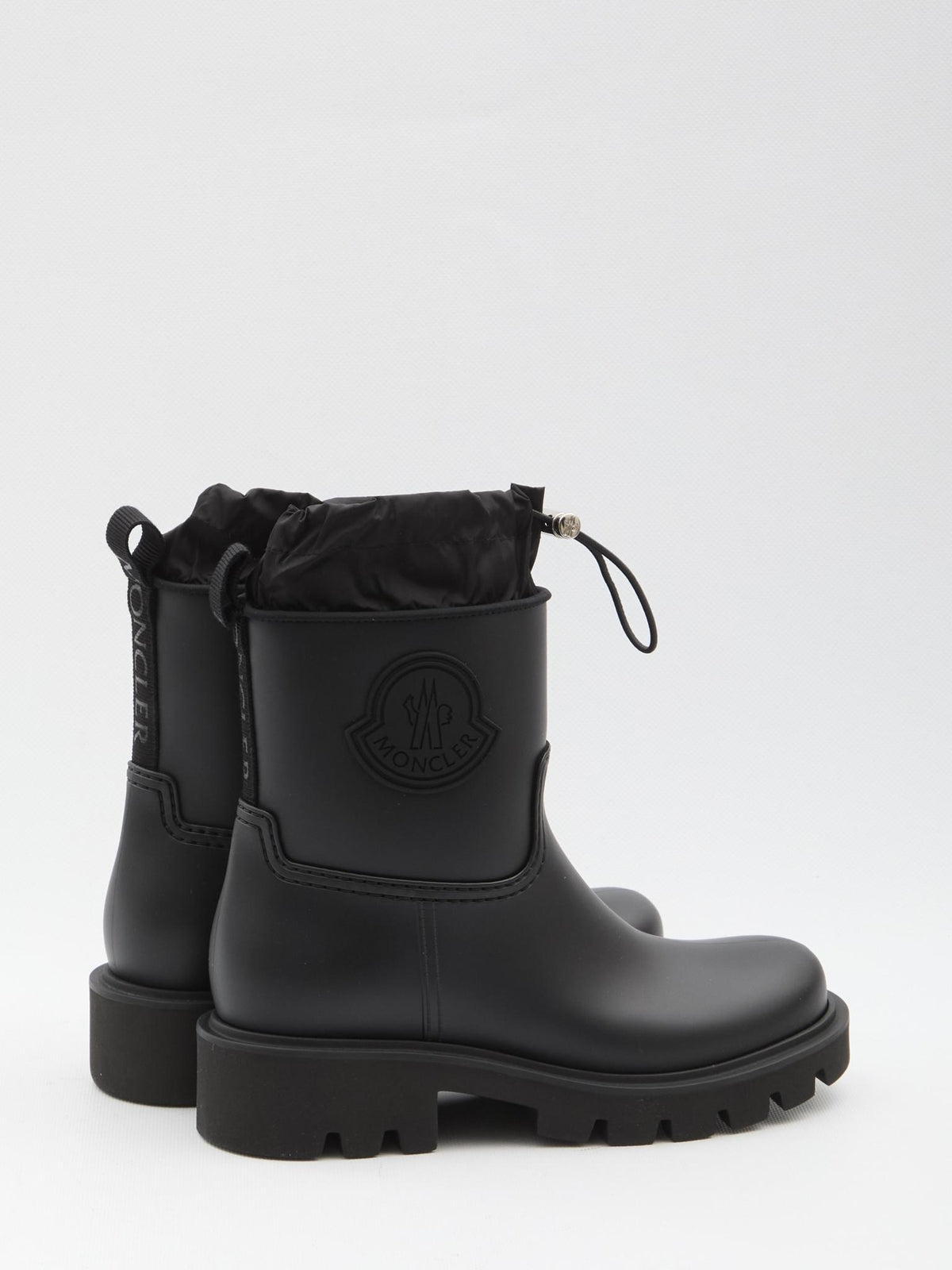 Moncler Black Leather Ankle Boots