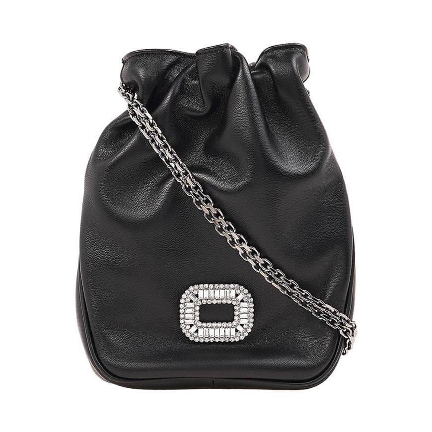 Roger Vivier Women's Pilgrim Mini Black Shoulder Bag