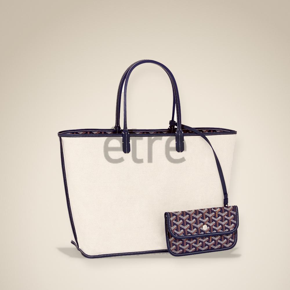 GOYARD Saint Louis PM Tote Bag Navy Women’s Canvas