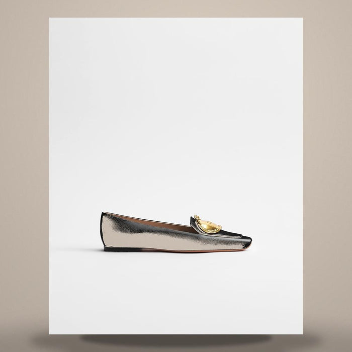DIOR Black Lambskin Medallion Buckle Loafers KDF215LAB S900