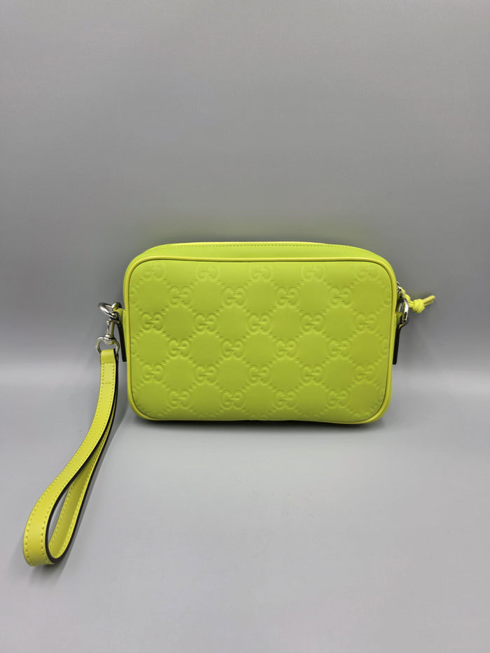 GUCCI Edge Rubber Small Crossbody Bag Green