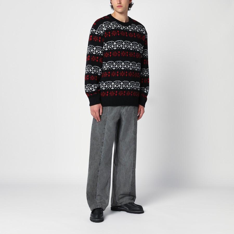 NEEDLES Nordic Wool Sweater Black Unisex Crewneck Knit PU317