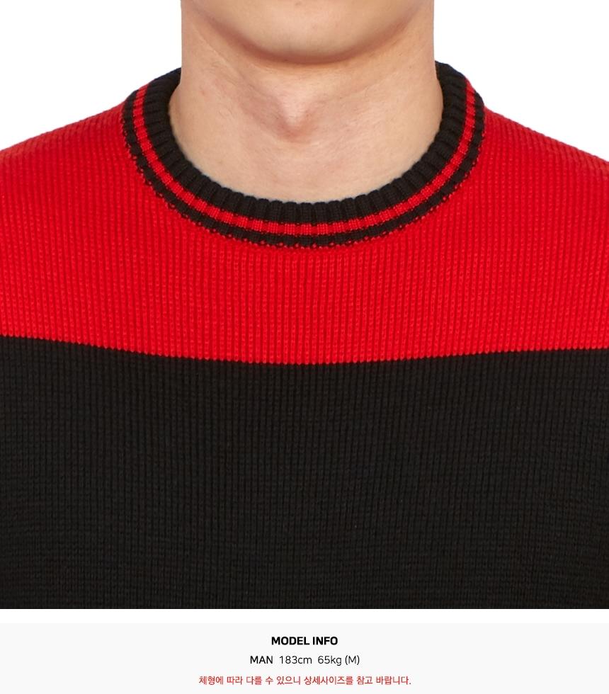 Ferragamo Men’s Round Neck Knit Sweater 12 2167 NERO RED 0765669