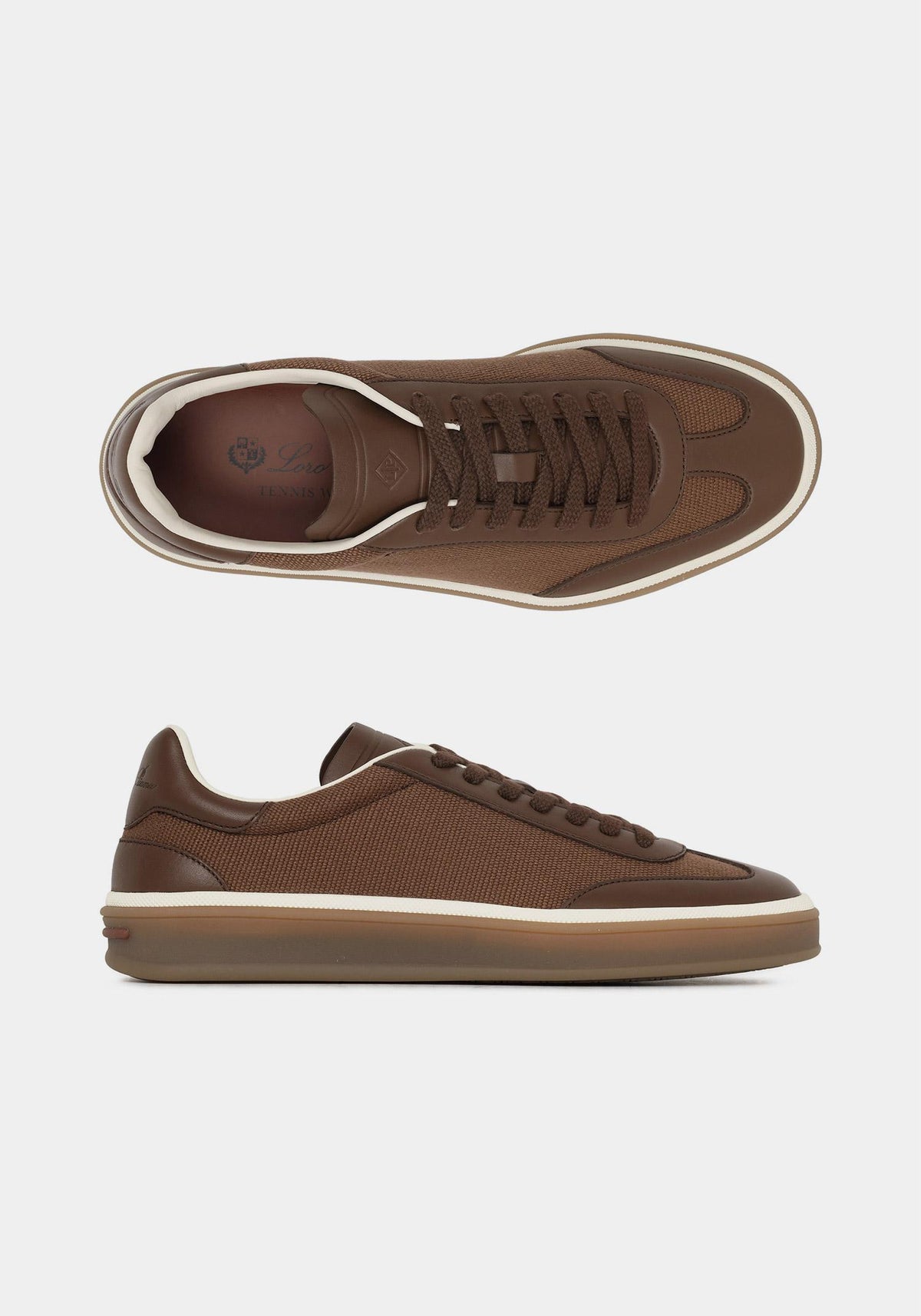 Loro Piana Vicuna Brown Tennis Walk Women's Low Top Sneakers