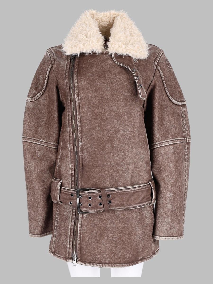 DIESEL Black Shearling Leather Jacket
