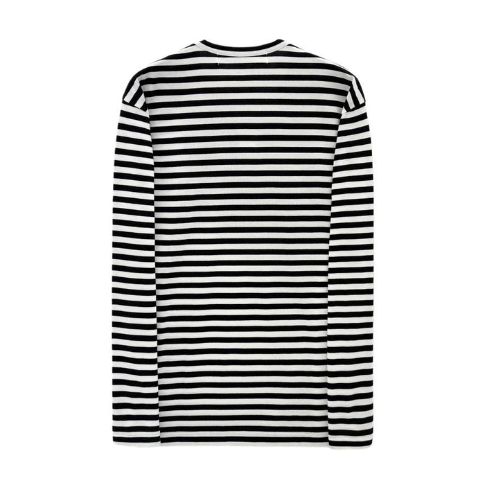 Comme des Garcons Red Heart Patch Stripe Unisex Long Sleeve T-Shirt