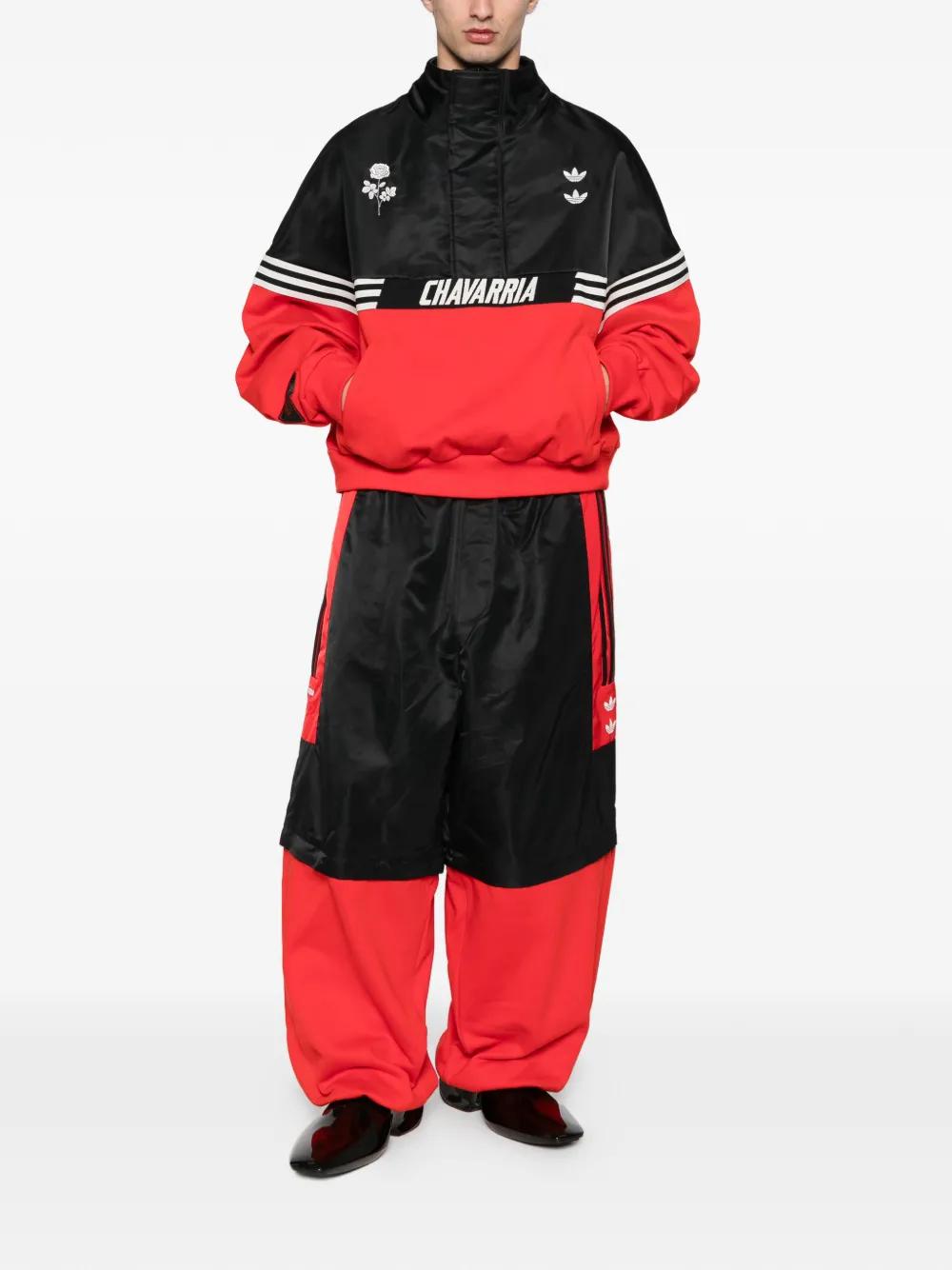 WILLY CHAVARRIA Adidas x Willy Chavarria Black Red Half Zip Pullover Sweatshirt