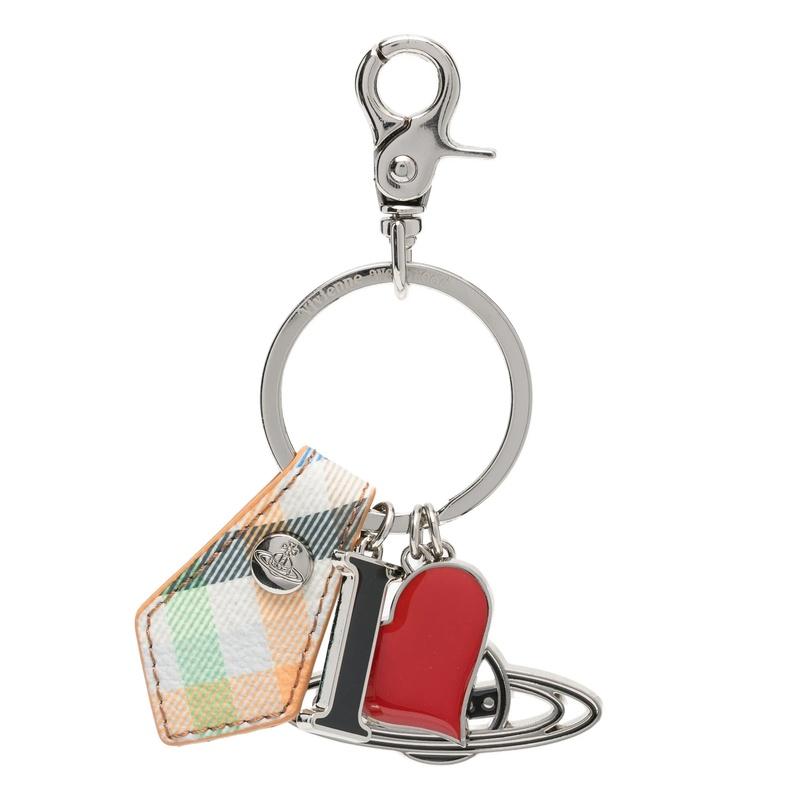 Vivienne Westwood I Love Orb Keyring Silver-Tone Green Keychain